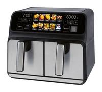 ProfiCook® Friteuse à air chaud | 2 compartiments | 8 litres (2x4 L) | Double compartiment | pas d'huile ni de graisse | Air Fryer | Écran couleur | Double friteuse à air chaud 2200W | PC FR 1287 H