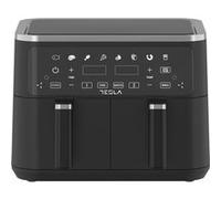 TESLA Friteuse à air chaud AF900BSD 2x4,5L 2400W 2 paniers 8 programmes panneau tactile Noir