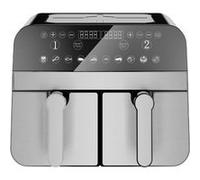 Comfy Nest, CNAFD45NS, Friteuse à air chaud, Air Fryer, numérique double panier 2400W 9L en acier inoxydable, cuisson saine et rapide, idéale pour vos repas en famille, taille 9L, couleur argentée