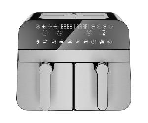 Friteuse à air chaud Airfryer numérique double panier 2400W Acier Inoxydable 9L Comfy Nest CN-AFD45NS