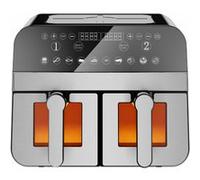 Friteuse à air chaud Airfryer numérique double panier 2400W Acier Inoxydable avec fenêtre 9L Comfy Nest CNAFD45WS G