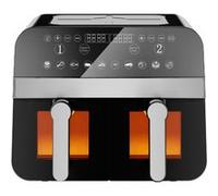 Comfy Nest, CNAFD45WB, Friteuse à air chaud, Air Fryer, numérique double panier 2400W avec fenêtre 9L, cuisson saine et rapide, design moderne, idéale pour toute cuisine - Gris et Noir