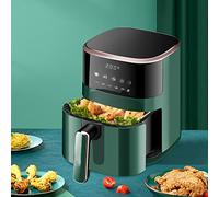 Friteuse à air chaud blanche/verte, commande tactile intelligente de la minuterie et de la température, friteuse électrique sans huile, grande capacité et multifonctionnelle