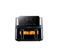 Friteuse à air chaud Cook Organics Dual 8L - Friteuse sans huile - 2000W - 12 Programmes - Ecran tactile LED - Séparateur pour 2 paniers - Couleur