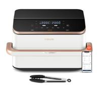 Cosori Dual Blaze Twinfry Chef Edition Double 10 L Autonome 2800 W Friteuse d'air chaud Or rose, Blanc