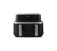 Friteuse à Air Chaud Double avec Minuteur 60min Air Fryer 4,2L Nedis Noir Noir G