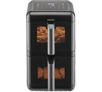 Friteuse à air chaud double panier Sencor SFR 1250BK - Fonction SyncFinish - Sans huile - 10 programmes - 11,6 L - 3000 W - Noire
