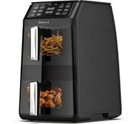 Friteuse à air chaud double XXL 11 L avec 2 chambres verticales, Smart Finish & Sync, éclairage intérieur, hublot en verre, 6 programmes automatiques, fonction grill, écran tactile.