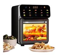 Friteuse à air chaud - Four grille-pain - Friteuse à air chaud avec broche rotative pour plan de travail - 15 litres - Déshydrateur à 2 grilles - Appareil de cuisson - Pour pizza, frites, poulet