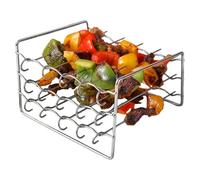 Friteuse à air chaud Grille de barbecue, en acier inoxydable à trois couches, avec revêtement anti-adhésif, grille carrée, support en métal pour brochettes et support de barbecue pour Airfryer, fruits