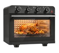 Friteuse à air chaud - HOMCOM - 36L - 1800W - rôtissoire plaque de cuisson panier de friture et grill - acier - 54x48x48,2cm - noir