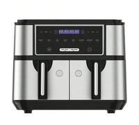 Friteuse à air chaud Iceagle double chambre 10 L - Friteuse à air chaud XXL double chambre avec 8 programmes | Friteuse à air chaud double zone, sans huile, préchauffage et maintien au chaud, 2600 W F
