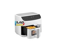 Friteuse à air chaud - MD11760 - 2 paniers indépendants - 8,7L - 2600W - 200°C - 9 Programmes - Blanc