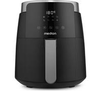 Friteuse à air chaud - MEDION - MD13030 - Acier inoxydable - 4,7 L - Digitale - Airfryer - 1500 W - 60 min - Jusqu'à 200°C - Noir