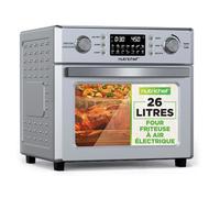 NutriChef Four Friteuse à Air Chaud 26L-Friteuse à Air Électrique 1700W avec Rôtissoire, Mini Four de Comptoir à Convection,10 Programmes, Panier de Friture,Grille de Cuisson & Plateau Ramasse-Miettes