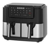 Friteuse à air chaud - ROYAL SWISS - 9L - 2 récipients de 4,5L - Température jusqu'à 200° - Minuterie intégrée