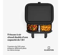Friteuse à air chaud VitaFry Duo 7,6 litres 2 zones de cuisson 6 programmes