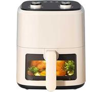 Friteuse à Air Compacte, Grille De Cuisson Antiadhésive Amovible, Température Réglable Jusqu’à 200°c, Four à Friture à Air Ménager, Beige