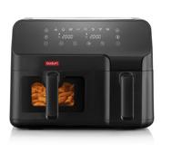 Friteuse à air double compartiment BODUM MELIOR 3,2 L + 5,1 L 2700 W Noir 200°C, commande électronique numérique, 8 programmes, minuteur 0-60 min