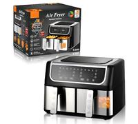 Friteuse À Air Double Panier XL Grande Capacité 8 Pintes, 2 Cuves Indépendantes, Écran Tactile Intelligent, Cuisson Sans Huile, Multifonction For Frites, Poulet, Au Four Et Rôtissage