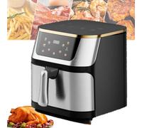 Friteuse À Air en Acier Inoxydable 10 L, Friteuse Sans Huile À Écran Tactile Numérique 1400 W, 8 Préréglages de Cuisson, Minuterie Et Température Réglables, Facile À Nettoyer, pour la Famil invisible