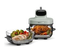 Friteuse à air portable 5 en 1 Tasti - 2 récipients (2,5 L + 4,5 L), verre borosilicate 6 mm, circulation d'air chaud 3D, compatible lave-vaisselle,