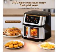 Friteuse à air sans huile 12L - 2800 W Friteuse à air - Écran tactile - Visuel - 6 Programmes - uniforme - Noir Friteuse sans huile