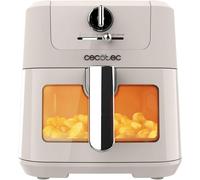 Friteuse À Air Sans Huile De 5 L Avec Fenêtre Air Fryer Cecofry Antique 5000 Window. 1500 W, Numérique, Zone De Cuisson De 5 L Et Technologie Perfectcook, Design Rétro En Beige