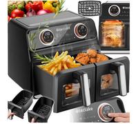 Friteuse à air - TECTAKE - Airfryer SAMURAI avec 2 compartiments et 7 programmes de cuisson 2400W