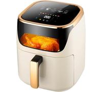 Friteuse à Air Visuelle 6l, Friteuse électrique Smart Frech Fry Entièrement Automatique Multifonctionnelle Domestique, 1500w, Ca Fry, Cuire, Réchauffer Et Déshydrater, Blanc, LCD Model