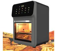 Friteuse à air visuelle avec vue panoramique à 360°, capacité de 15 L avec fenêtre transparente, lumière LED, base antidérapante, 1350 W, cuisson saine et faible en gras for la maison