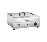 Royal Catering Friteuse à Beignets 18 l, 230 V, 3200 W, 50-190°C, Panier 380 x 285 x 100 mm, Élément Amovible, Tablette, Couvercle, Inox Churros Donuts Professionnel
