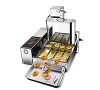 Friteuse à beignets automatique professionnelle, à 4 rangées avec trémie de 5,5 l, panneau de commande intelligent, épaisseur réglable, acier inoxydable 304