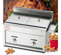 Friteuse à cuve en acier inoxydable avec couvercle, facile à nettoyer, usage domestique et commercial, machine à frire de comptoir pour frites, poulet, poisson,