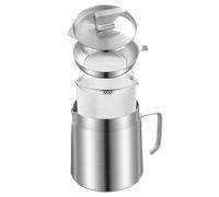 Friteuse à filtre à huile 2 en 1, économiseur de graisse de bacon en acier inoxydable 2, l avec passoire et panier friture, argent