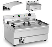 Friteuse à fish and chips et beignets avec passoire 9000 W 30 L 400 V