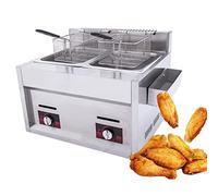 Friteuse à gaz à deux paniers en acier inoxydable pour un usage domestique et commercial