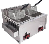 Friteuse à gaz commerciale, double panier, grand capacité, contrôle de température