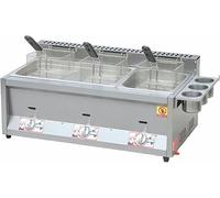 Friteuse à gaz commerciale en acier inoxydable avec puissance de feu réglable - Idéale pour les restaurants et la maison, comprend une cuve d'assaisonnement