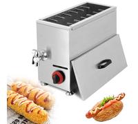 Friteuse à gaz Commerciale, friteuse à bâtonnets de Hot-Dog au Fromage 21L, Machine à fabriquer des Chiens de maïs, comptoir en Acier Inoxydable,friteuse à Graisse de Cuisine