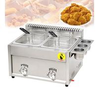 Friteuse à gaz commerciale pour la maison ou le restaurant, 8 l x 2 propane liquide ou gaz naturel, parfaite pour les frites, la dinde, les beignets
