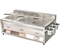Friteuse à Gaz De Grande Capacité, Friteuse Gpl en Acier Inoxydable pour La Maison Et Le Commerce, Puissance De Feu Réglable, avec Paniers Et Couvercles, pour Frites, Beignets, 8L
