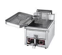 Friteuse à gaz en acier inoxydable de grande capacité pour un usage domestique et commercial, puissance de feu réglable, comprend des paniers et des couvercles pour frites, beignets, poissons, facile