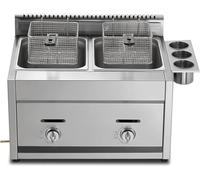 Friteuse à Gaz Gpl Professionnelle, Friteuse Lgp Commerciale à Double Réservoir De 22 litres, Friteuse épaisse en Acier Inoxydable avec Paniers Et Couvercles, Puissance De Feu, Gas, Gas