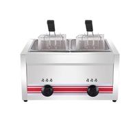 Friteuse à gaz, grande capacité en acier inoxydable GPL pour usage domestique et commercial, puissance de feu réglable, comprend des paniers et couvercles, facile à nettoyer pour frites, beignets