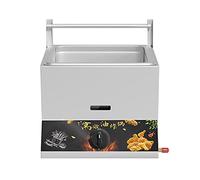 Friteuse à gaz, grande capacité, en acier inoxydable, pour usage domestique et professionnel, puissance réglable, avec paniers et couvercles, pour frites, beignets et poisson, monocylindre + friture