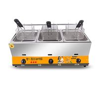 Friteuse A Gaz, Grande Friteuse avec Panier, Friteuse Extérieure en Acier Inoxydable avec Couvercle, pour Cuisine/Restaurant/Restaurant de Restauration Rapide