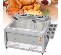 Friteuse A Gaz, Grande Friteuse avec Panier, Friteuse Professionnelle avec Cuve D'assaisonnement, pour Cuisine/Restaurant/Restaurant de Restauration Rapide,18L*1