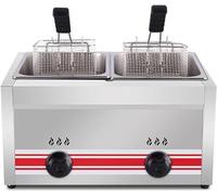 Friteuse à Gaz Professionnelle Acier INOX 10L 20L 30L - Puissance Réglable & Panier Amovible - pour Frites, Donuts, Poisson - Idéale Restaurant, Food Truck, Traiteur et Usage Domestique Intensif