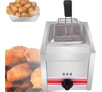 Friteuse à gaz professionnelle avec paniers et couvercles pour la cuisson des frites, des beignets et du poisson